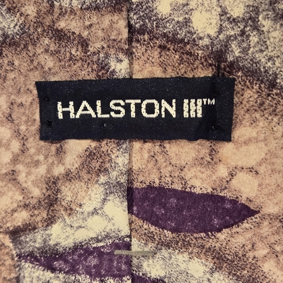 Vintage Halston III Necktie 100% silk Textured, Marbled Pattern Abstract Art - Picture 6 of 8